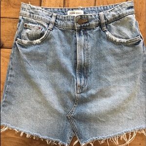 Denim skirt and body suit